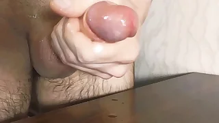 Took time again of lube and jerked off a big dick